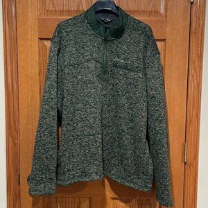 EDDIE BAUER Men's XXL 1/4 Zip Fleece Long Sleeve Pullover Green Marble Sweater